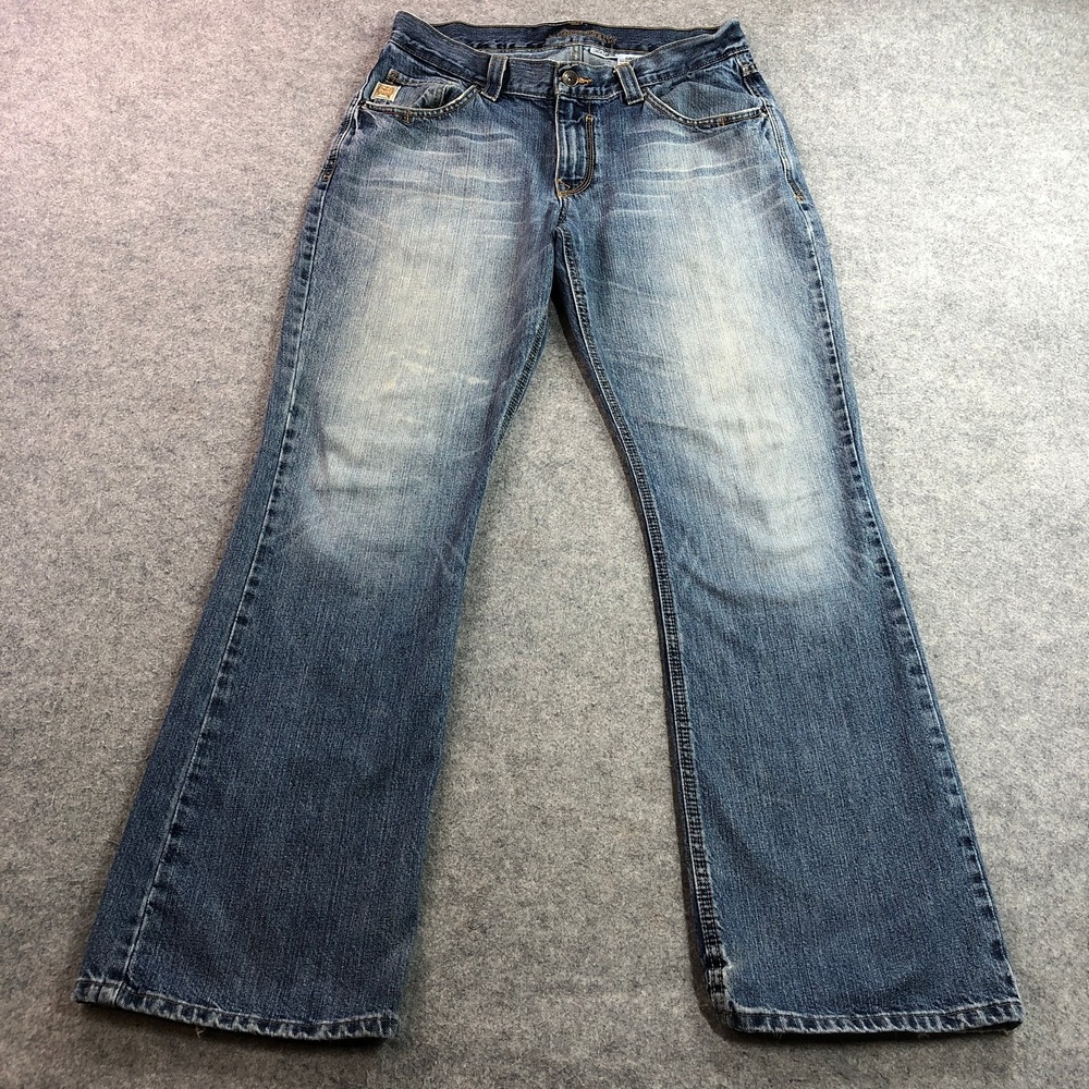 Cinch Mens Carter Jeans 33x34 Blue Relaxed Bootcut Heavy Stitch Denim Workwear